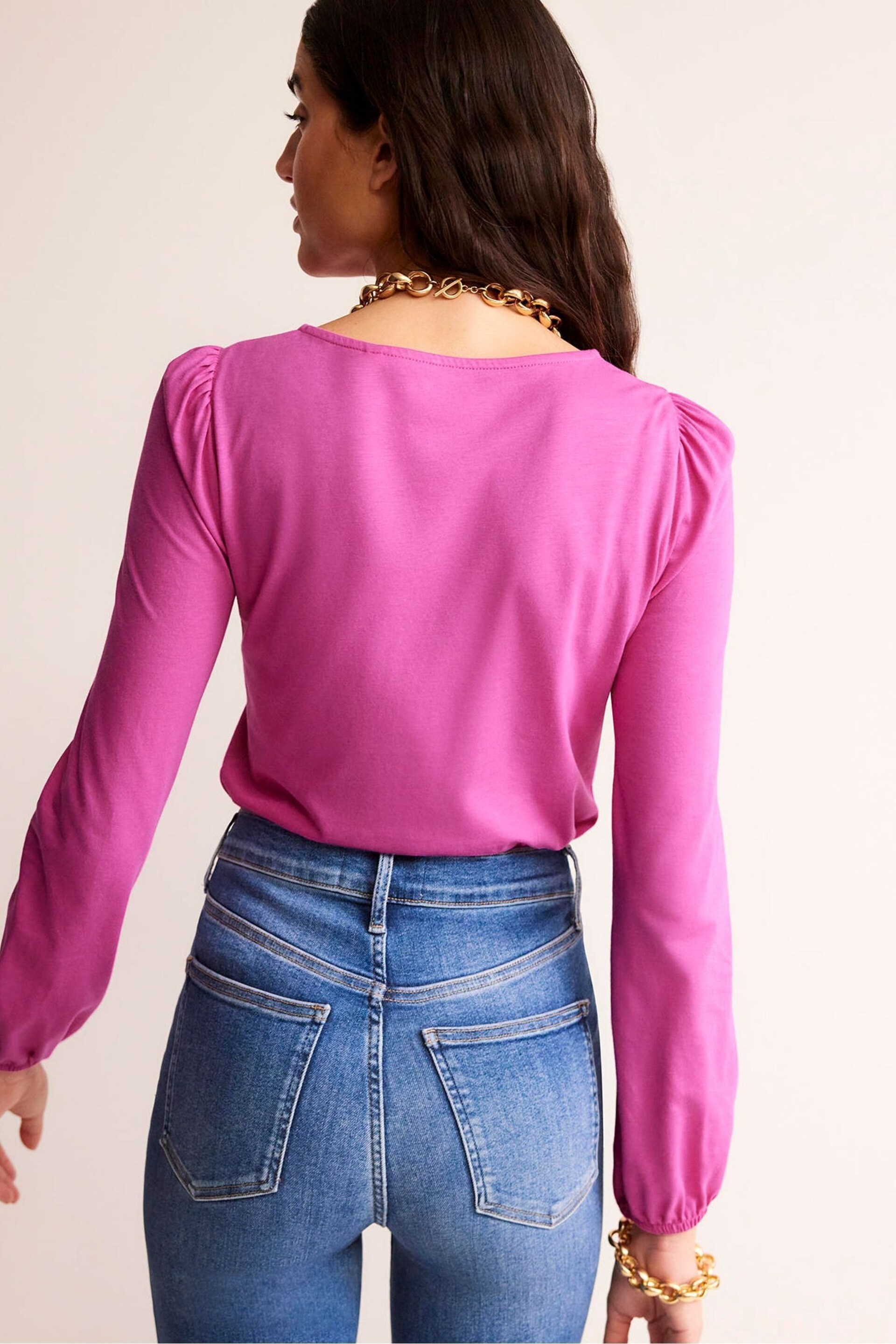 Boden Pink Supersoft Long Sleeve Top - Image 2 of 5