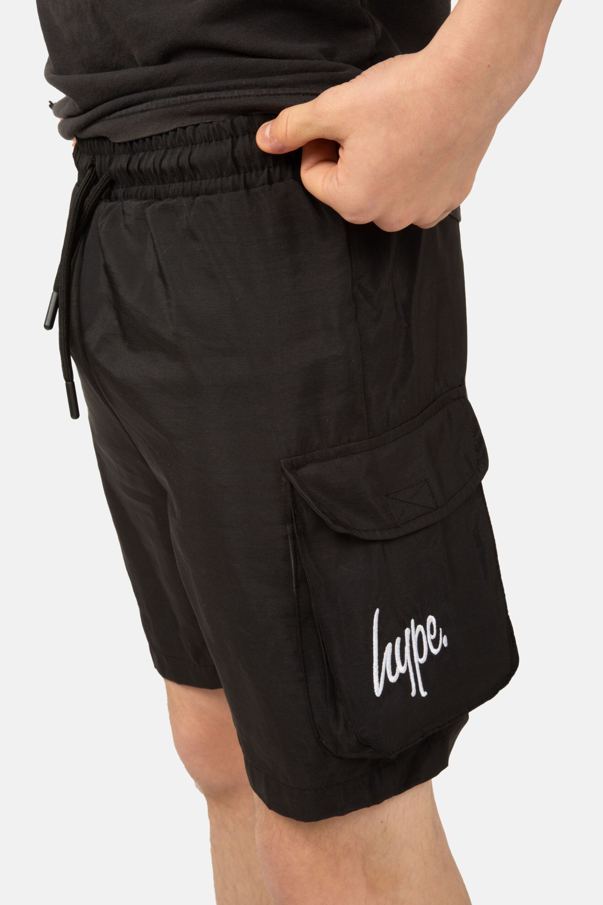 Hype. Boys Lightweight Pocket Black Shorts - Image 3 of 5