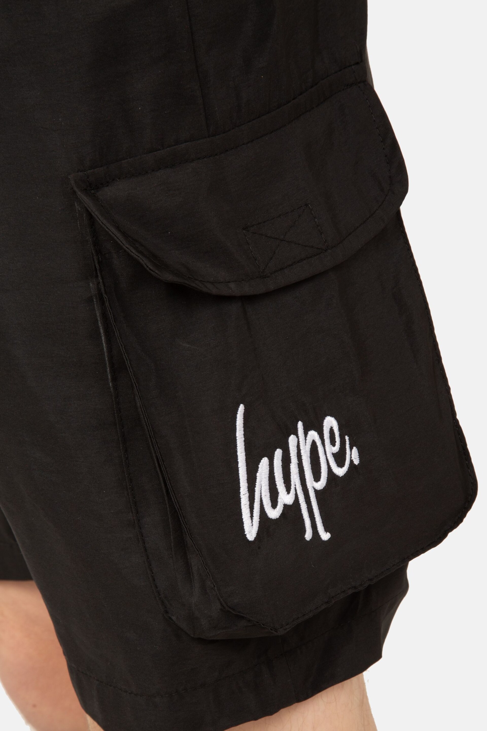 Hype. Boys Lightweight Pocket Black Shorts - Image 5 of 5