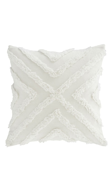 Pineapple Elephant White Diamond Tufted Cotton Cushion