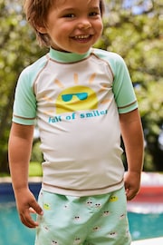 Green/White Smiles Sunsafe Top and Shorts Set (3mths-7yrs) - Image 3 of 8