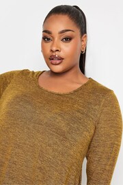 Yours Curve Brown Knitted Pocket Top - Image 4 of 4