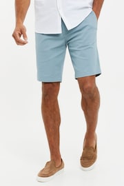 Threadbare Light Blue Slim Fit Cotton Chino Shorts With Stretch - Image 1 of 4