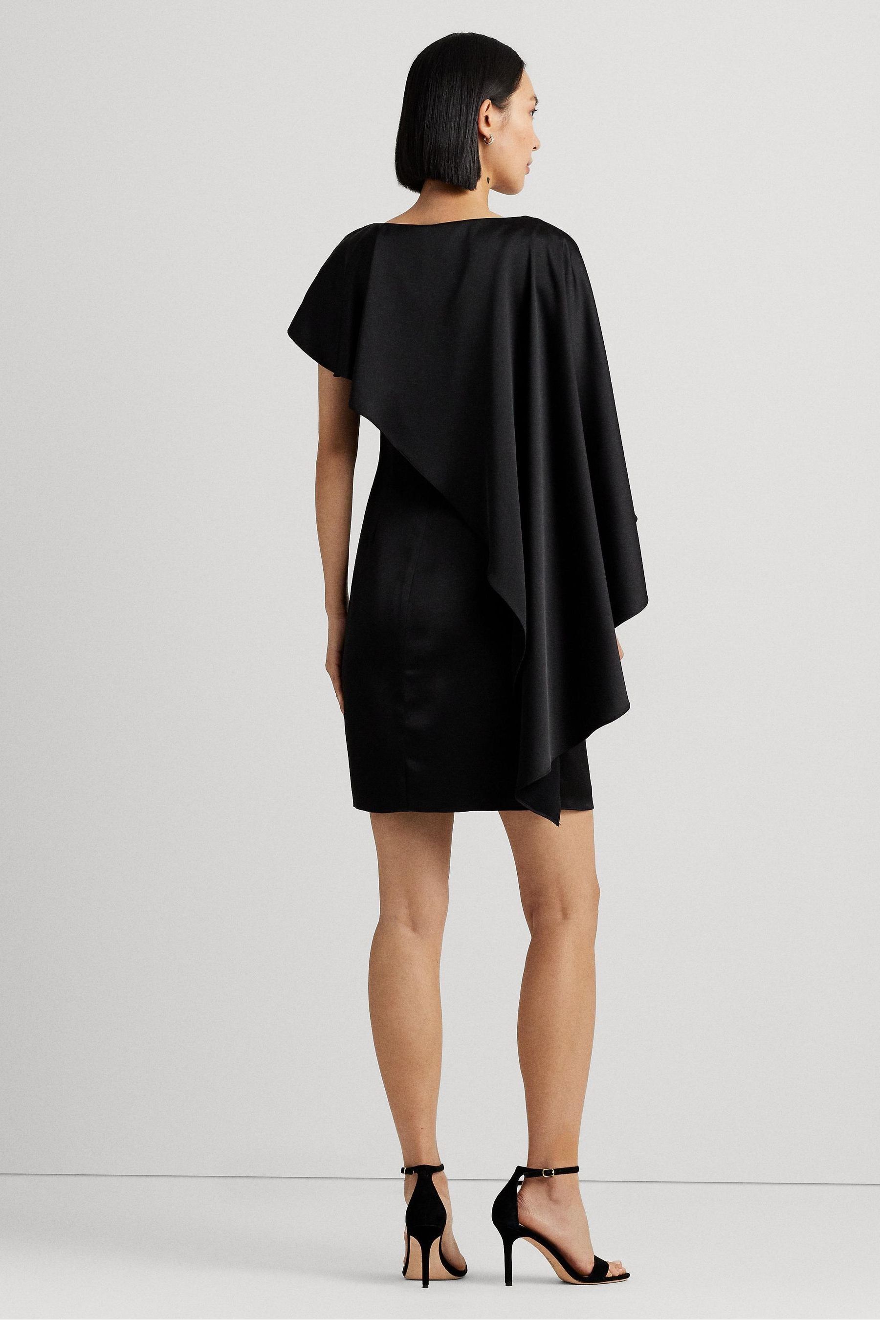 Ralph lauren black cape dress hot sale