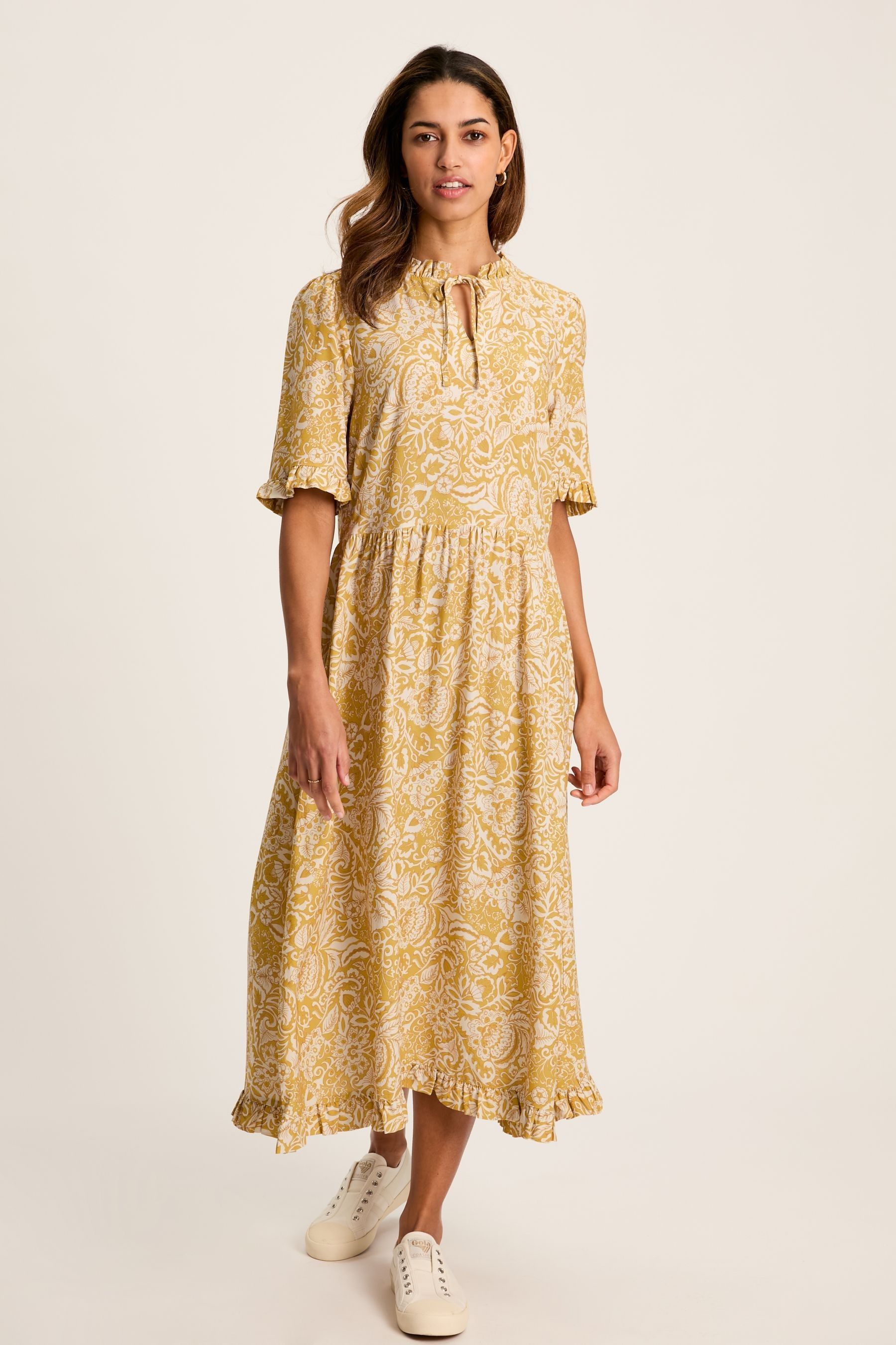 Joules yellow hot sale dress