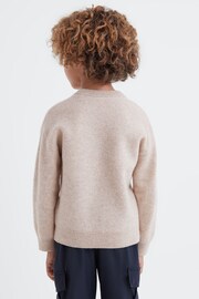 Reiss Oatmeal Melange Prague Junior Merino Crew Neck Jumper - Image 5 of 6