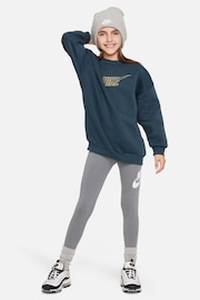 Nike Green Oversized Shine Fleece Sweatshirt - Image 4 of 4