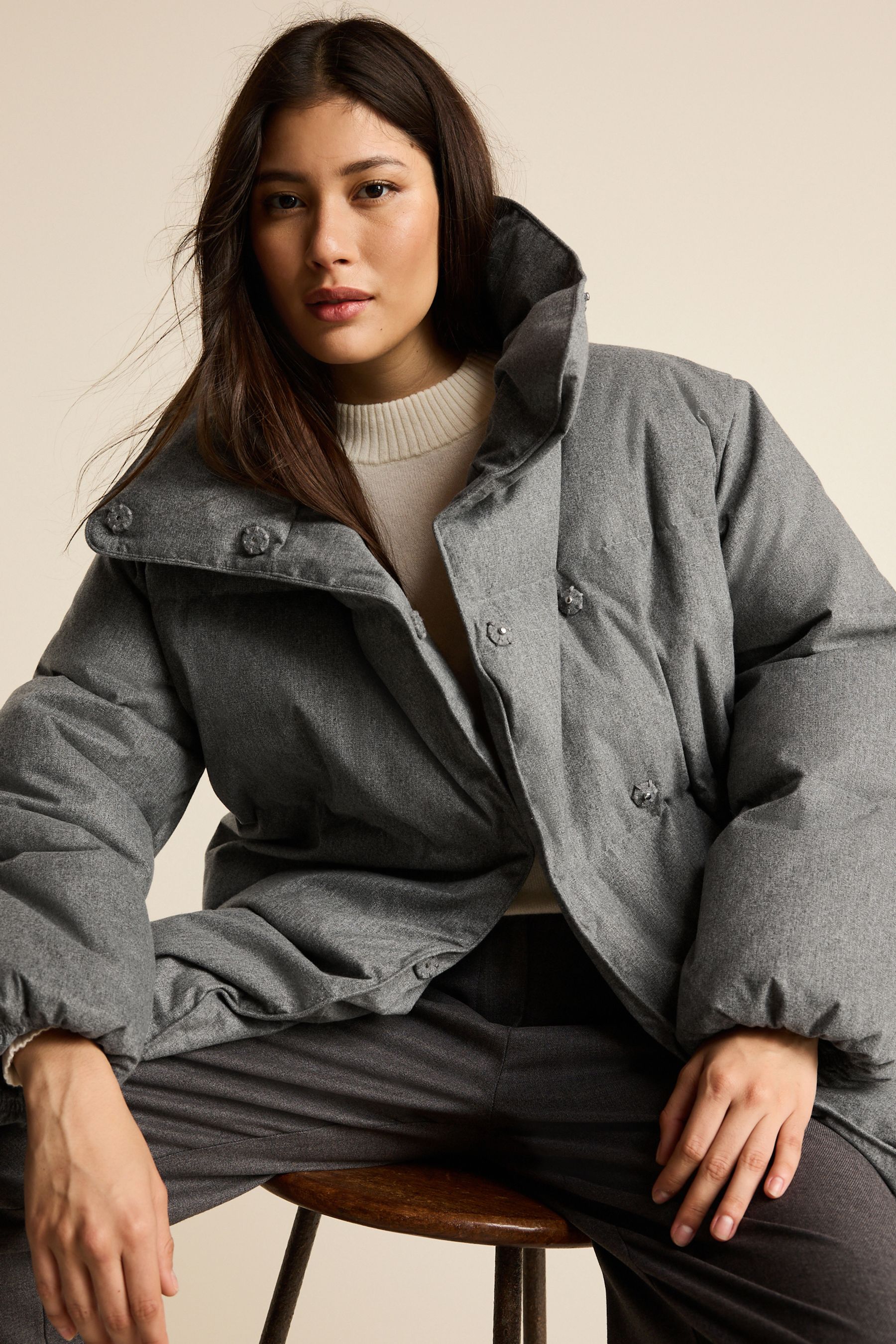 Buy Grey Down Padded Coat from Next Luxembourg