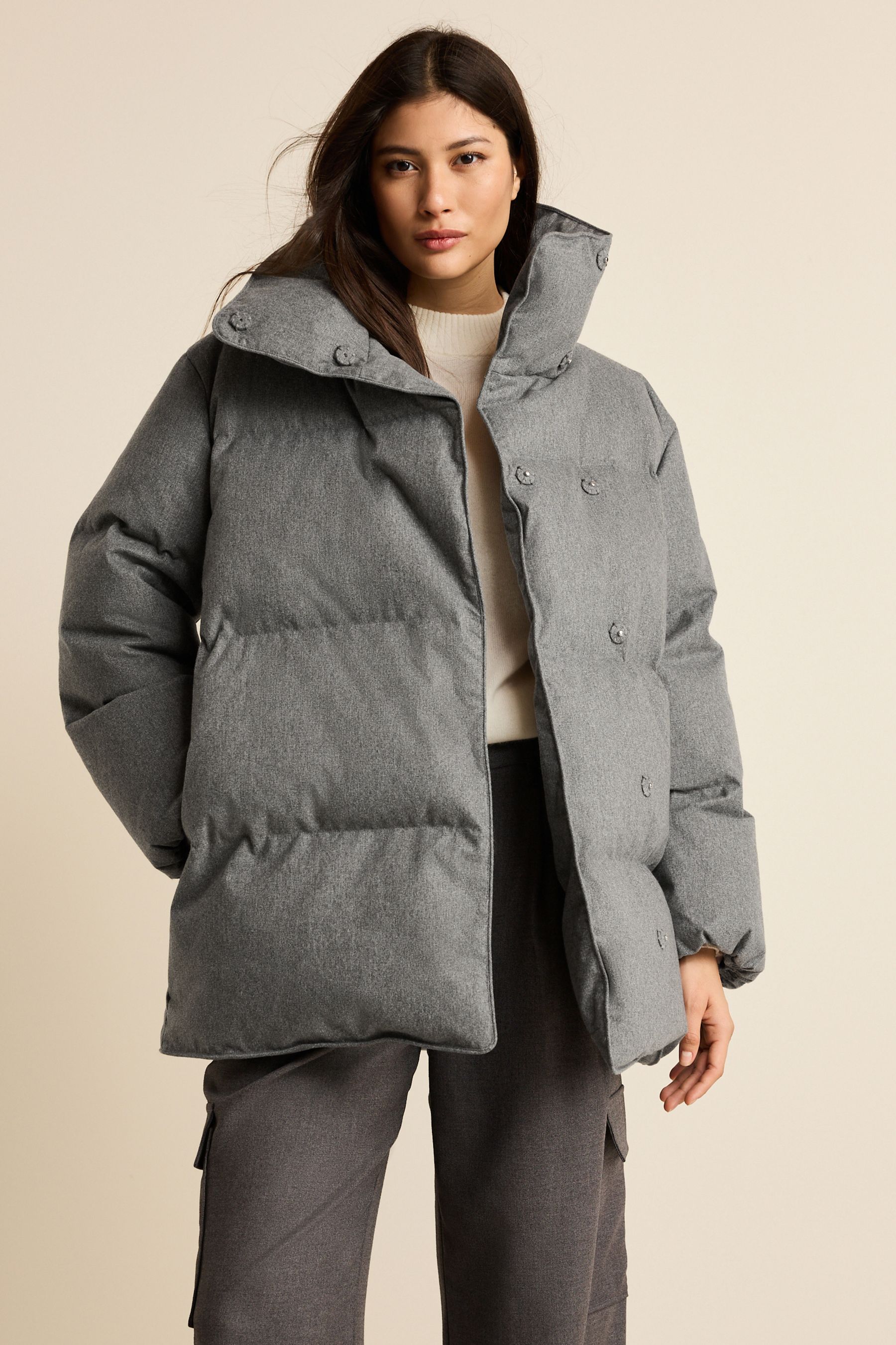 Buy Grey Down Padded Coat from Next Luxembourg