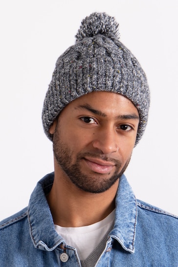 Totes Grey Mens Knitted Nep Knitted Hat