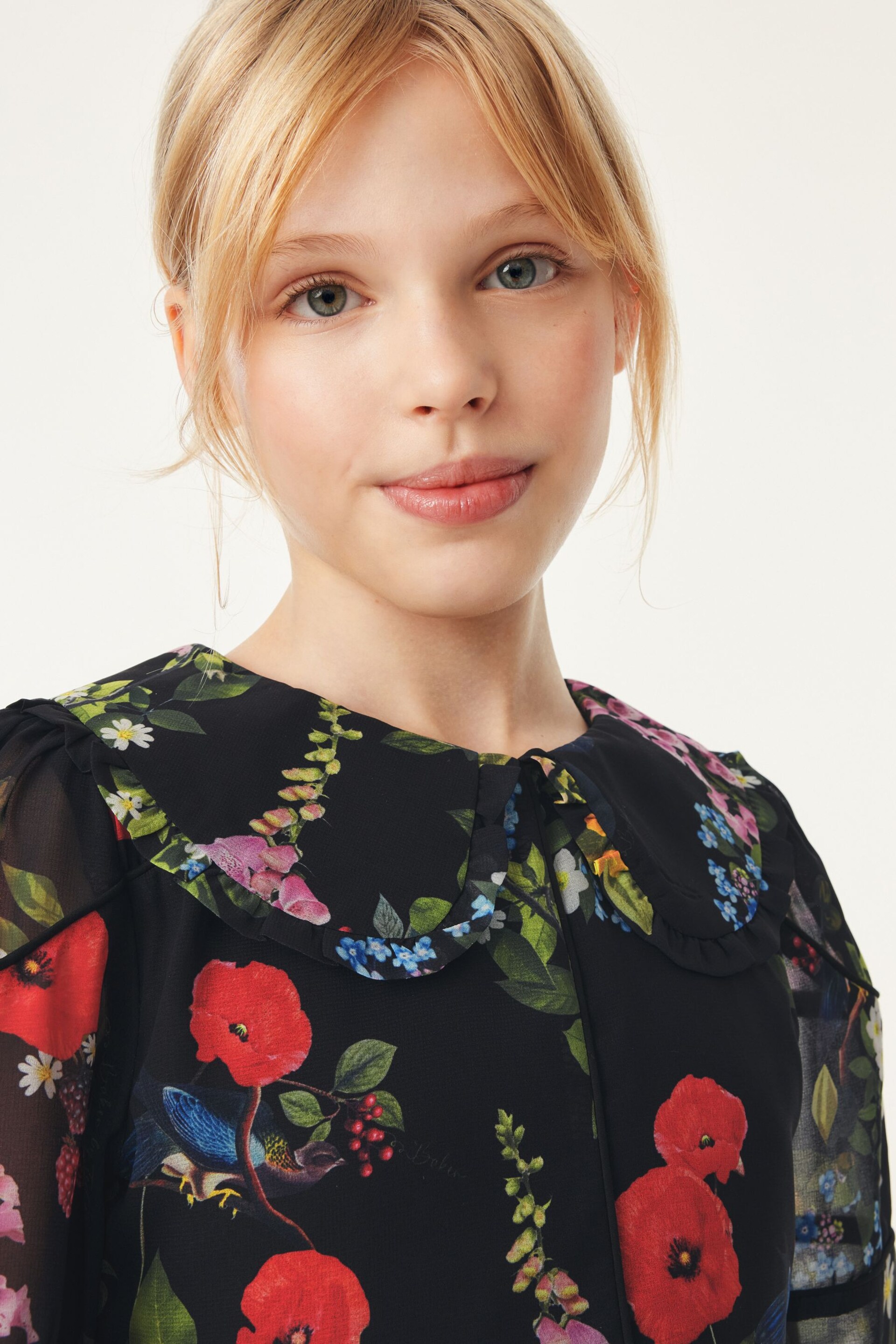 Baker by Ted Baker (4-13yrs) Black Chiffon Collared Dress - Image 5 of 12