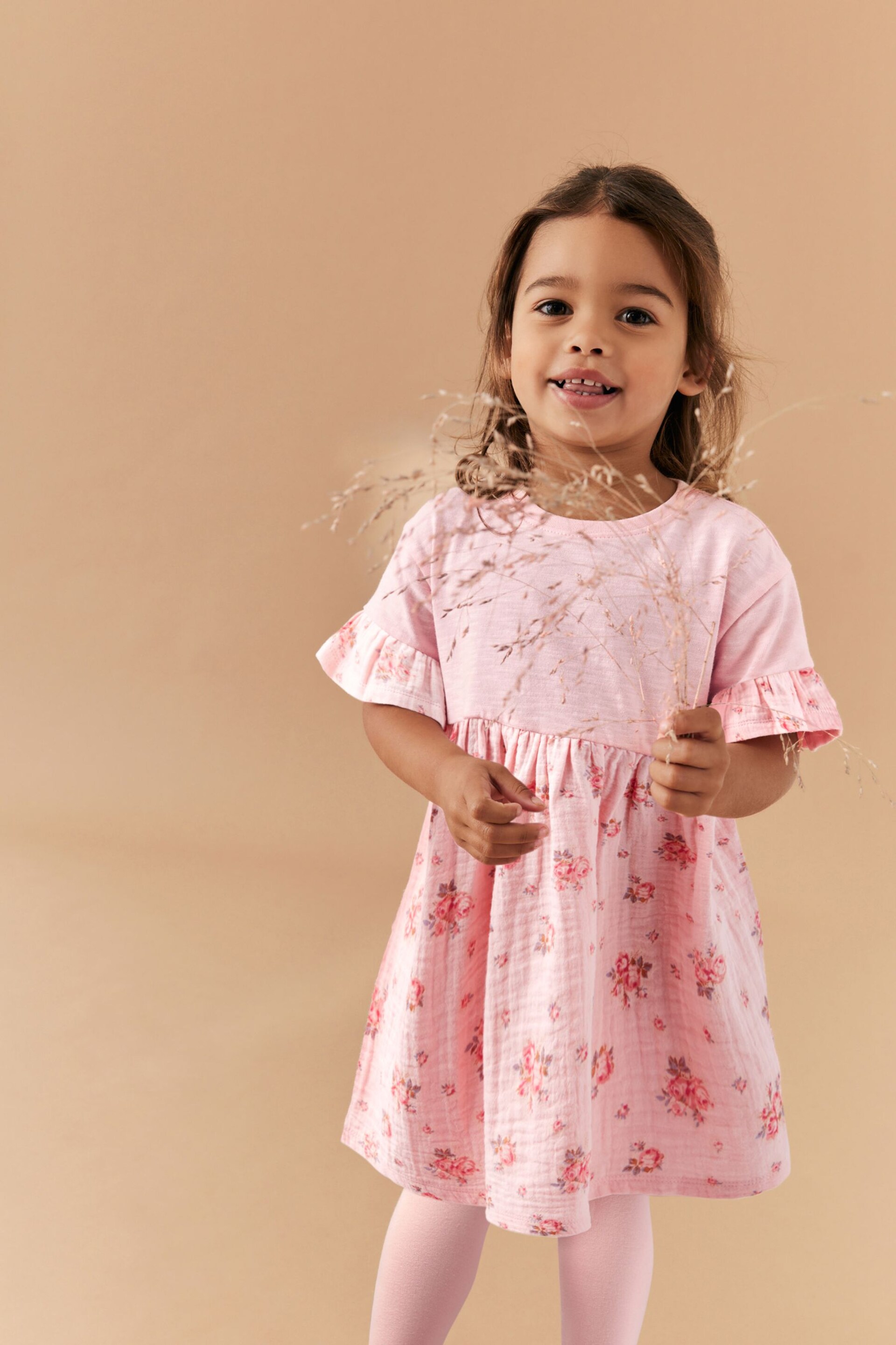 Pink Relaxed Day Dress and Leggings Set (3mths-7yrs) - Image 1 of 6