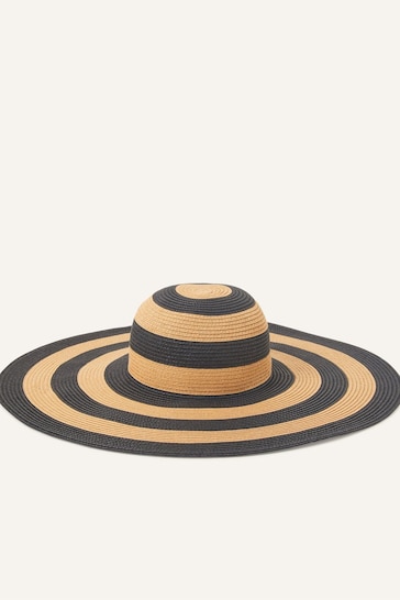 Accessorize Natural Stripe Floppy Hat