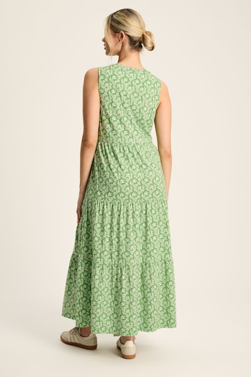 Joules Jayne Green Jersey Tiered Dress