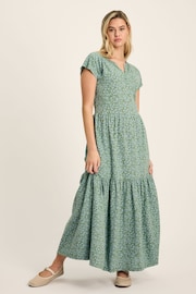 Joules Ariana Green Jersey Tiered Dress - Image 1 of 7