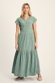 Joules Ariana Green Jersey Tiered Dress - Image 3 of 7