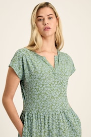 Joules Ariana Green Jersey Tiered Dress - Image 6 of 7