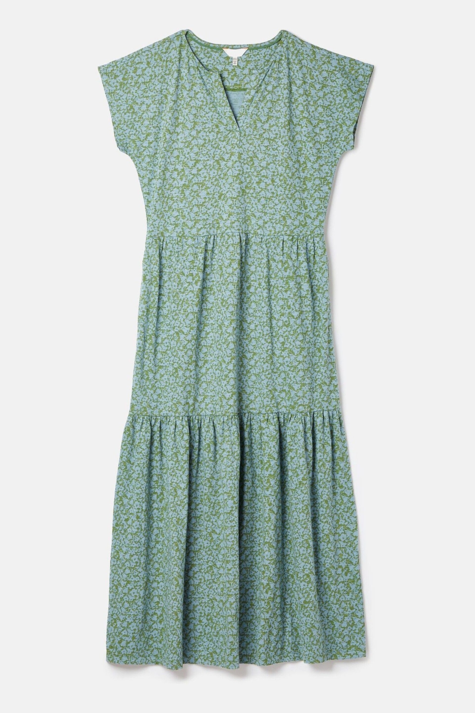 Joules Ariana Green Jersey Tiered Dress - Image 7 of 7