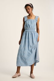 Joules Nadia Blue Broderie Sun Dress - Image 1 of 6