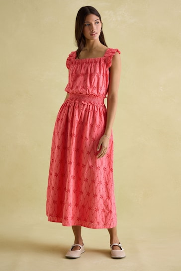 Joules Nadia Coral Pink giants Sun Dress