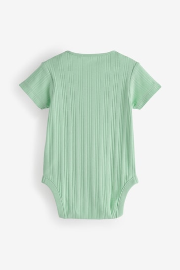 Fluorescent Plain Short Sleeve Baby Bodysuits 5 Pack