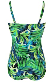 Pour Moi Green & Blue Tropical Santa Monica Removable Straps Tummy Control Swimsuit - Image 4 of 4