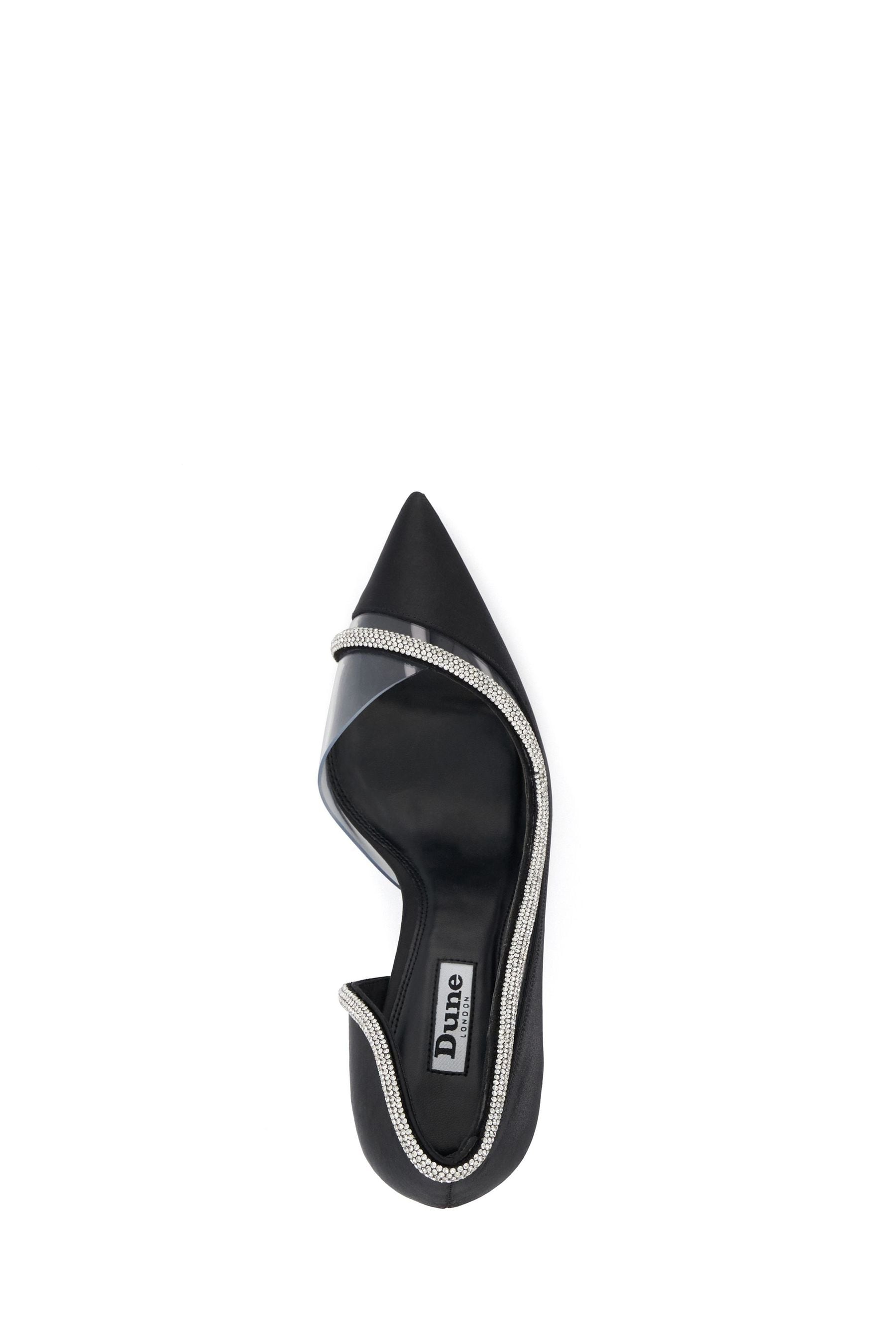 Buy Dune London Carabella Diamante Trim Court Black Shoes from the