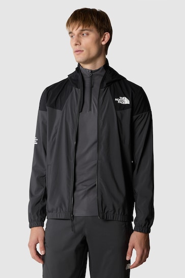The North Face Grey Light Mens Mountain Athletics Wind Hooded Track Jacket