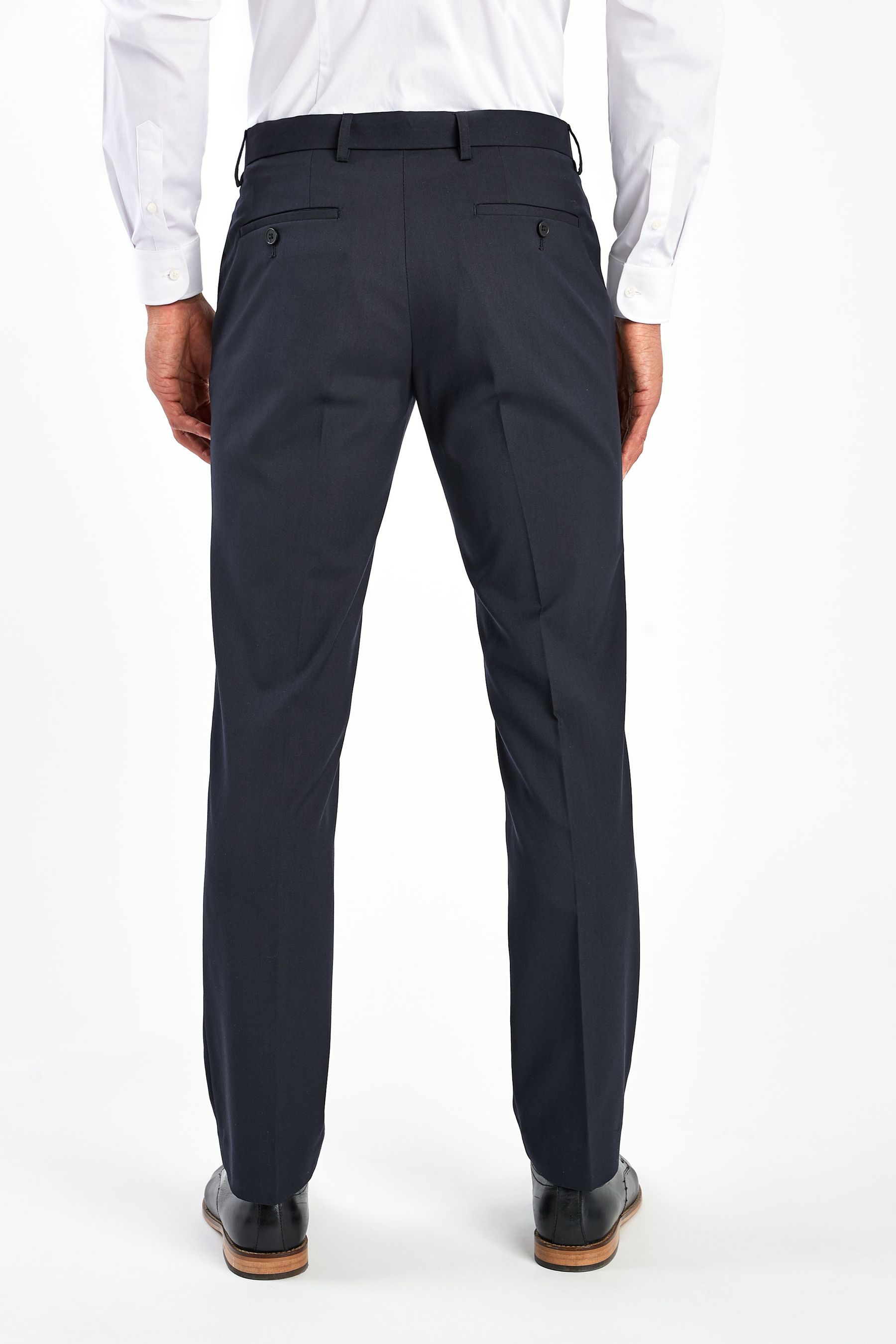 Next mens navy trousers discount