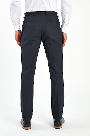 Navy Blue Tailored Stretch Smart Trousers