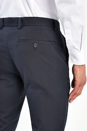 Navy Blue Tailored Stretch Smart Trousers - Image 3 of 4
