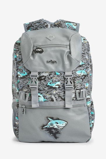 Smiggle Grey Wild Side Attach Foldover Backpack