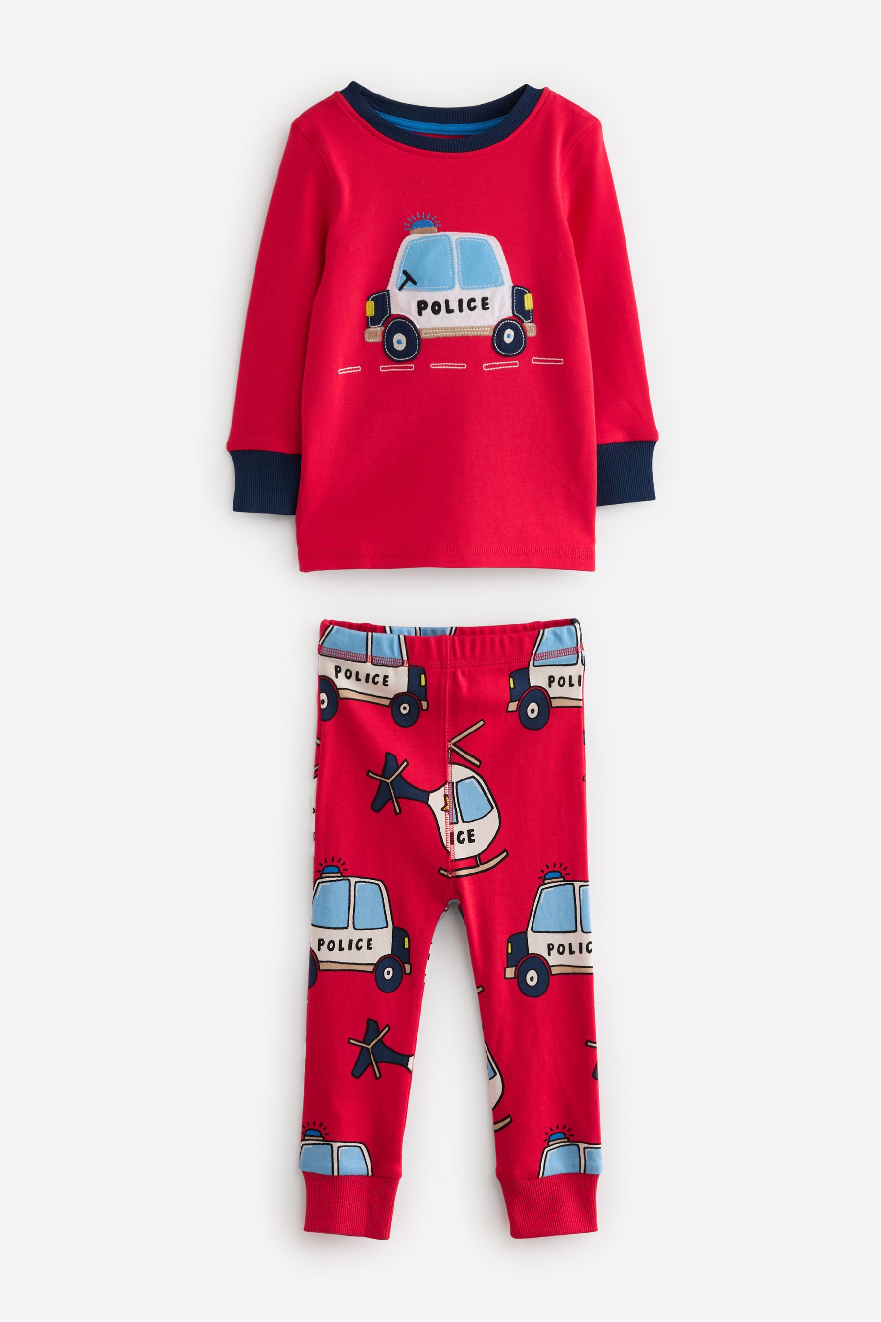 Buy Red Blue Emergency Vehicles Long Sleeve 100 Cotton Pyjamas 3 Pack 9mths 8yrs from the Next UK online shop