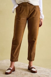 Joules Calla Tan Brown Corduroy Tapered Trousers - Image 1 of 7