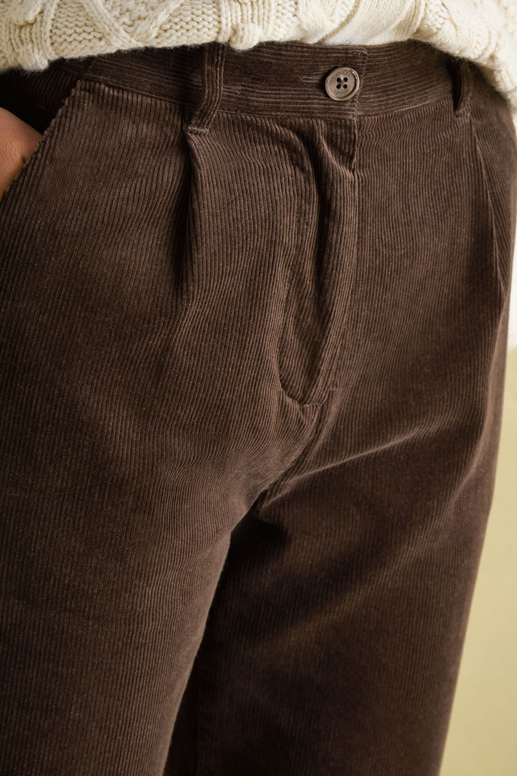 Buy Joules Calla Dark Brown Corduroy Tapered Trousers from Next USA