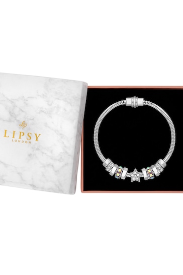 Lipsy Jewellery Silver Tone Magnetic Celestial Charm Bracelet - Gift Boxed