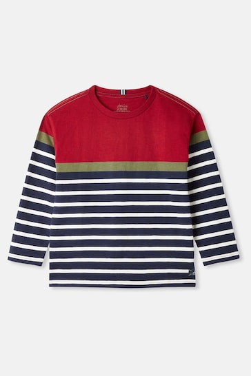 Joules Navy Striped Long Sleeve Top