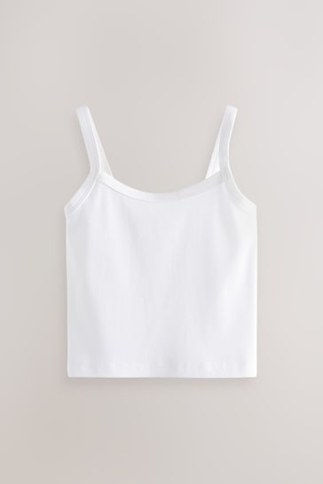 White Cropped Cami Vest 3 Pack (5-16yrs)