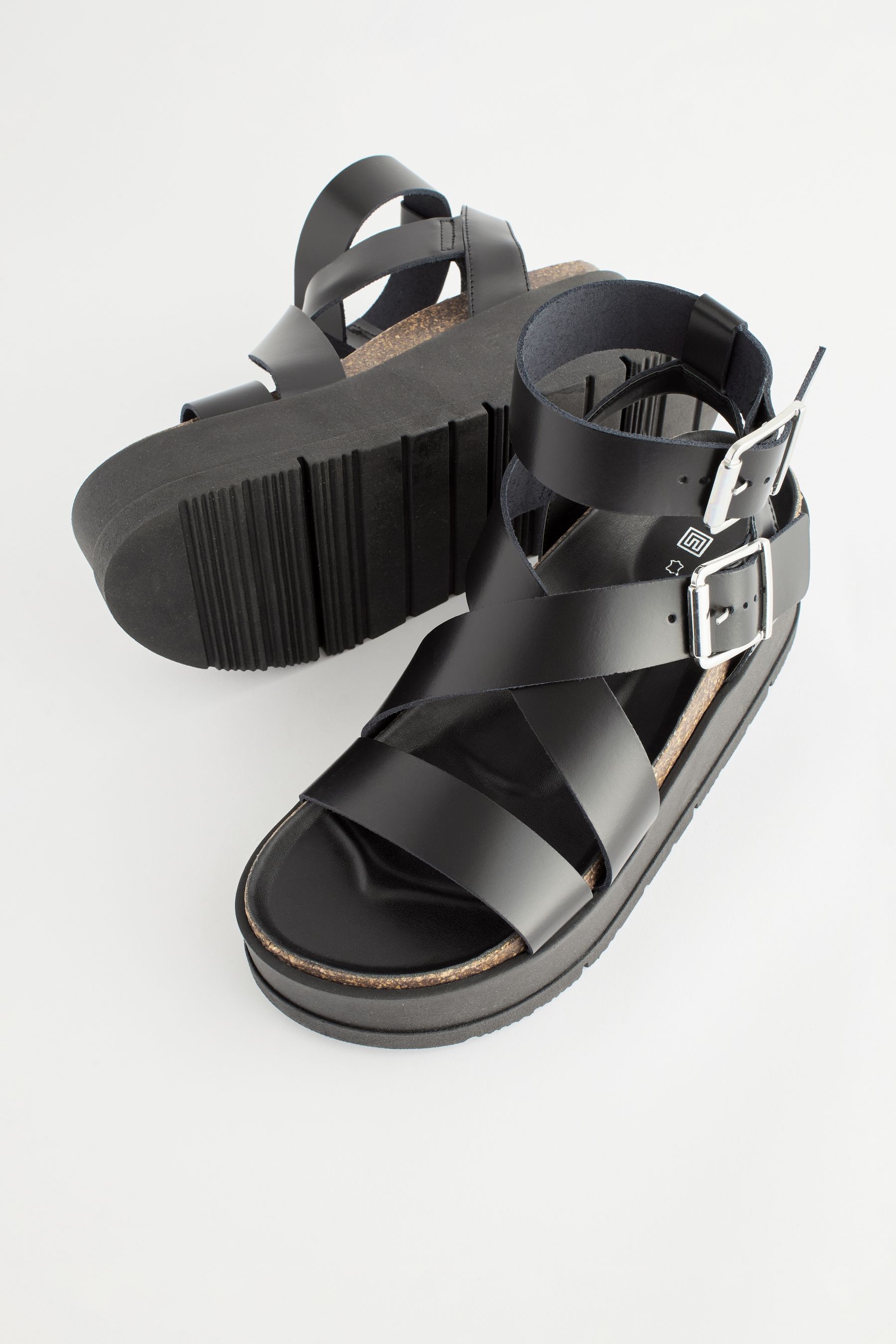 Black Ultra Chunky Flatform Sandals