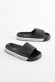 Black Stripe Sliders - Image 1 of 6