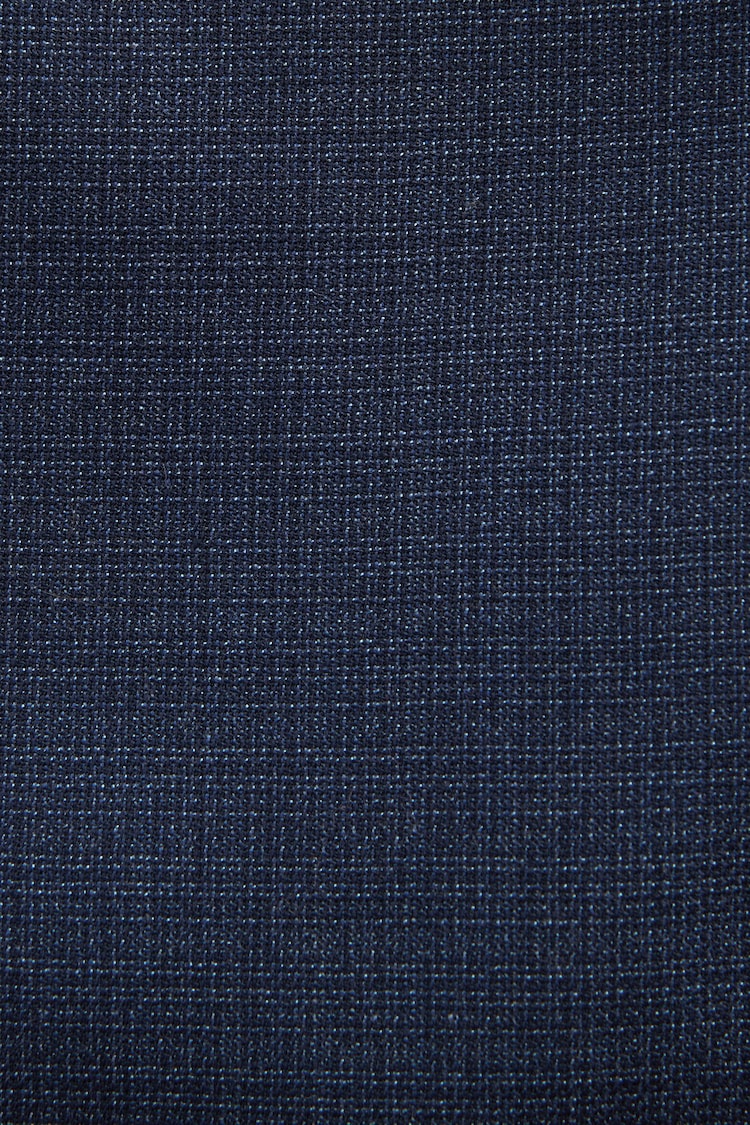 Blue Slim Fit Textured Wool Suit: Jacket - Image 8 of 11