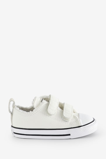 Converse White Infant Easy On Fleece Lined Trainers