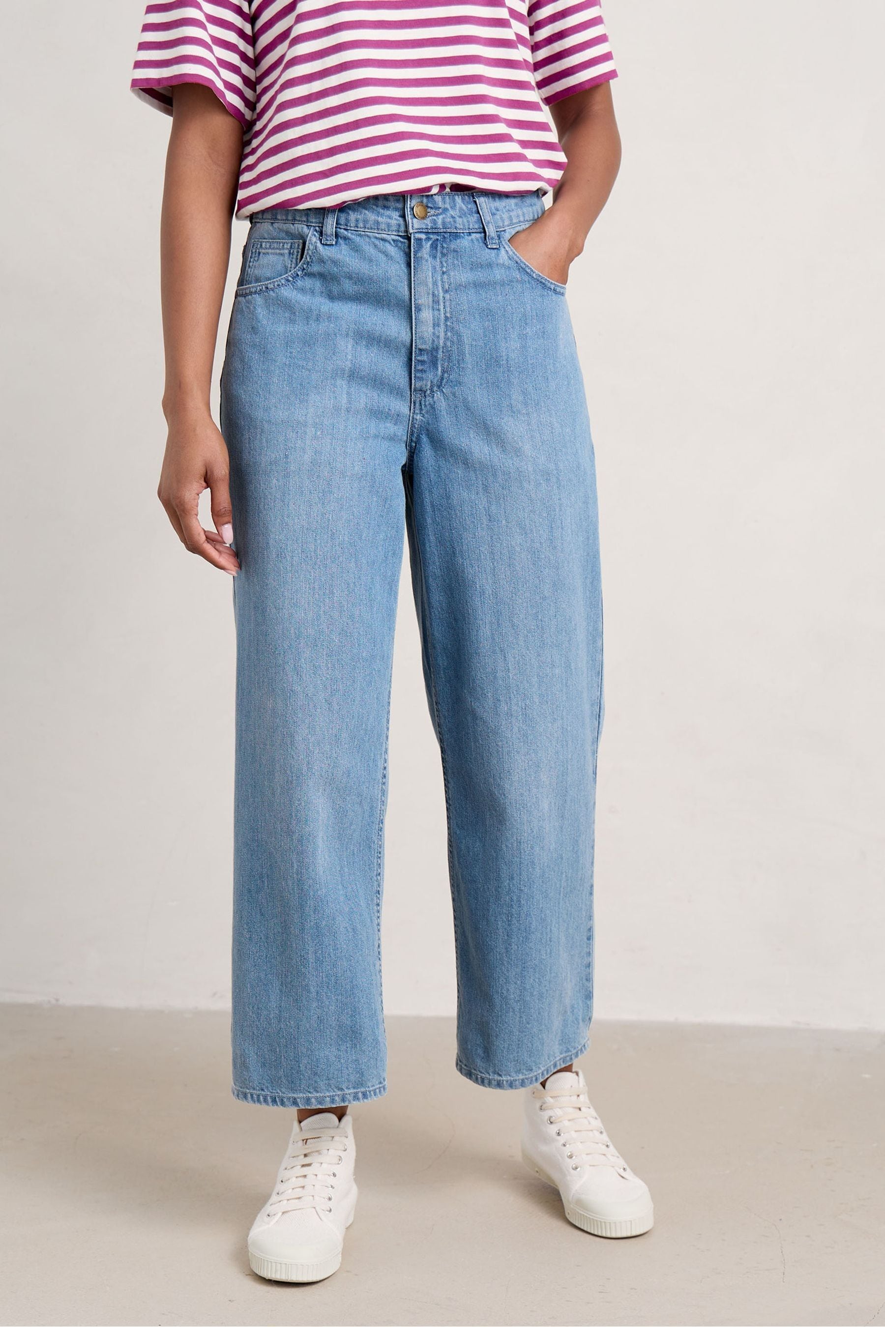 Buy Seasalt Cornwall Blue Petite Barnes Crop Jeans from Next Luxembourg
