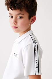 Baker by Ted Baker Textured White Polo Shirt - Image 6 of 10