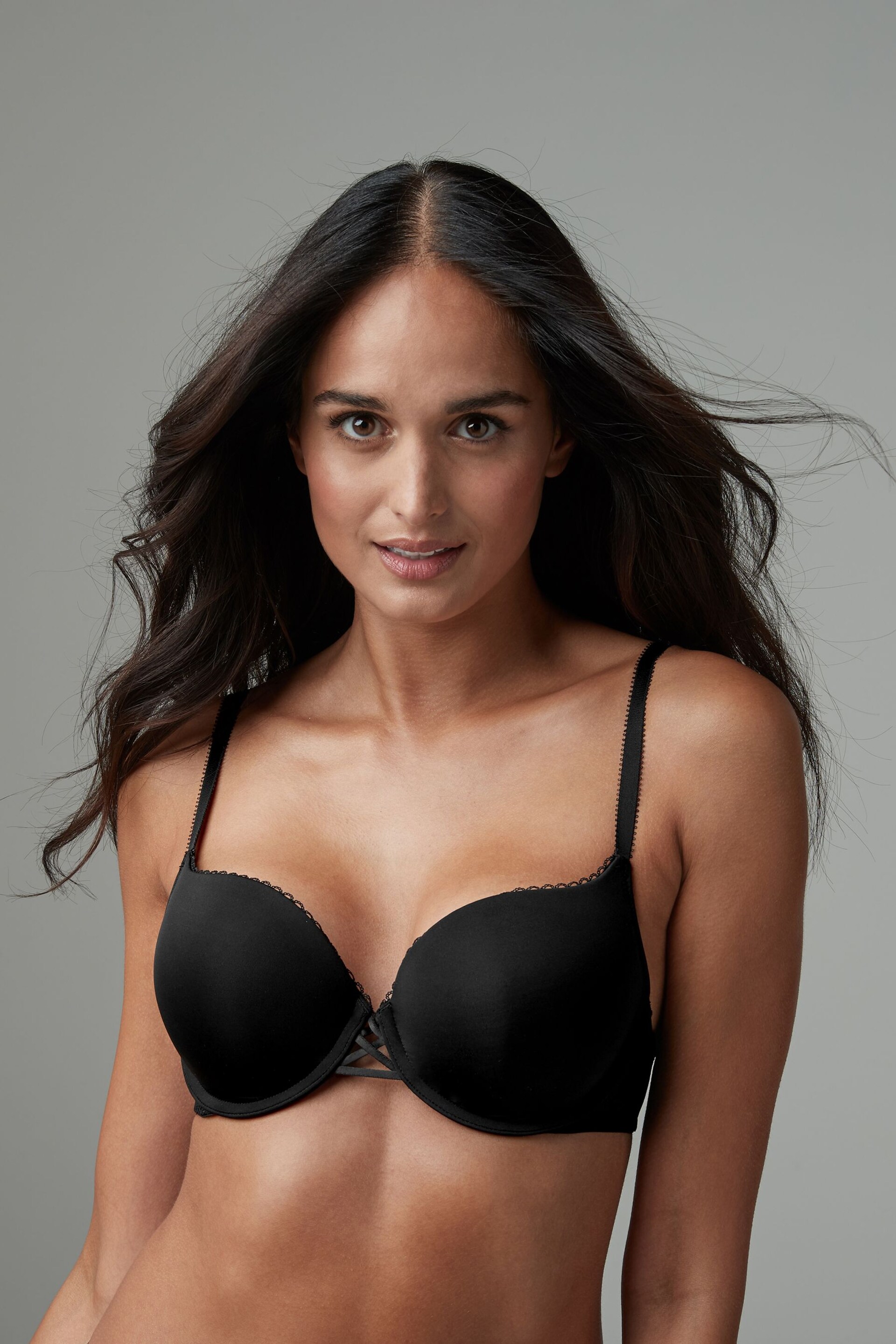 Black Push-Up Triple Boost Plunge Bra - Image 1 of 5