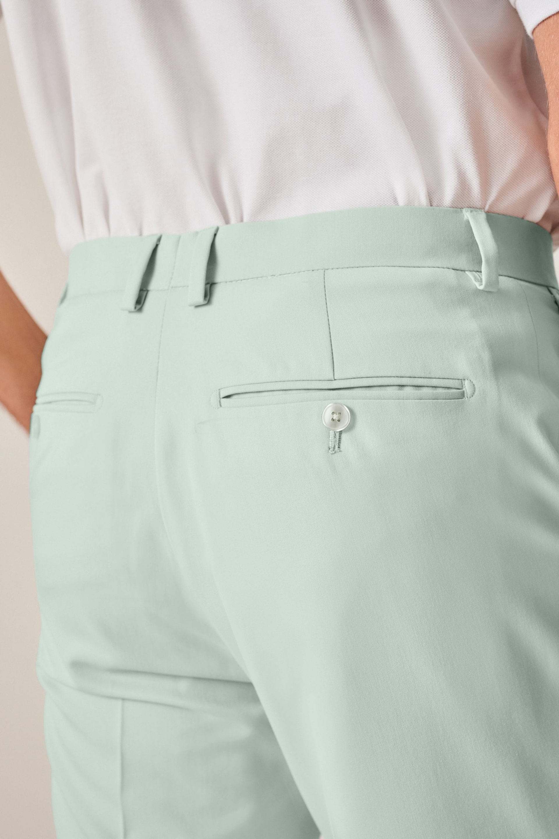 Mint Green Skinny Fit Motionflex Stretch Suit: Trousers - Image 4 of 7