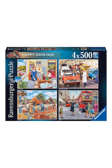 Ravensburger Happy Days Work Day Memories 4 x 500 Piece Jigsaw