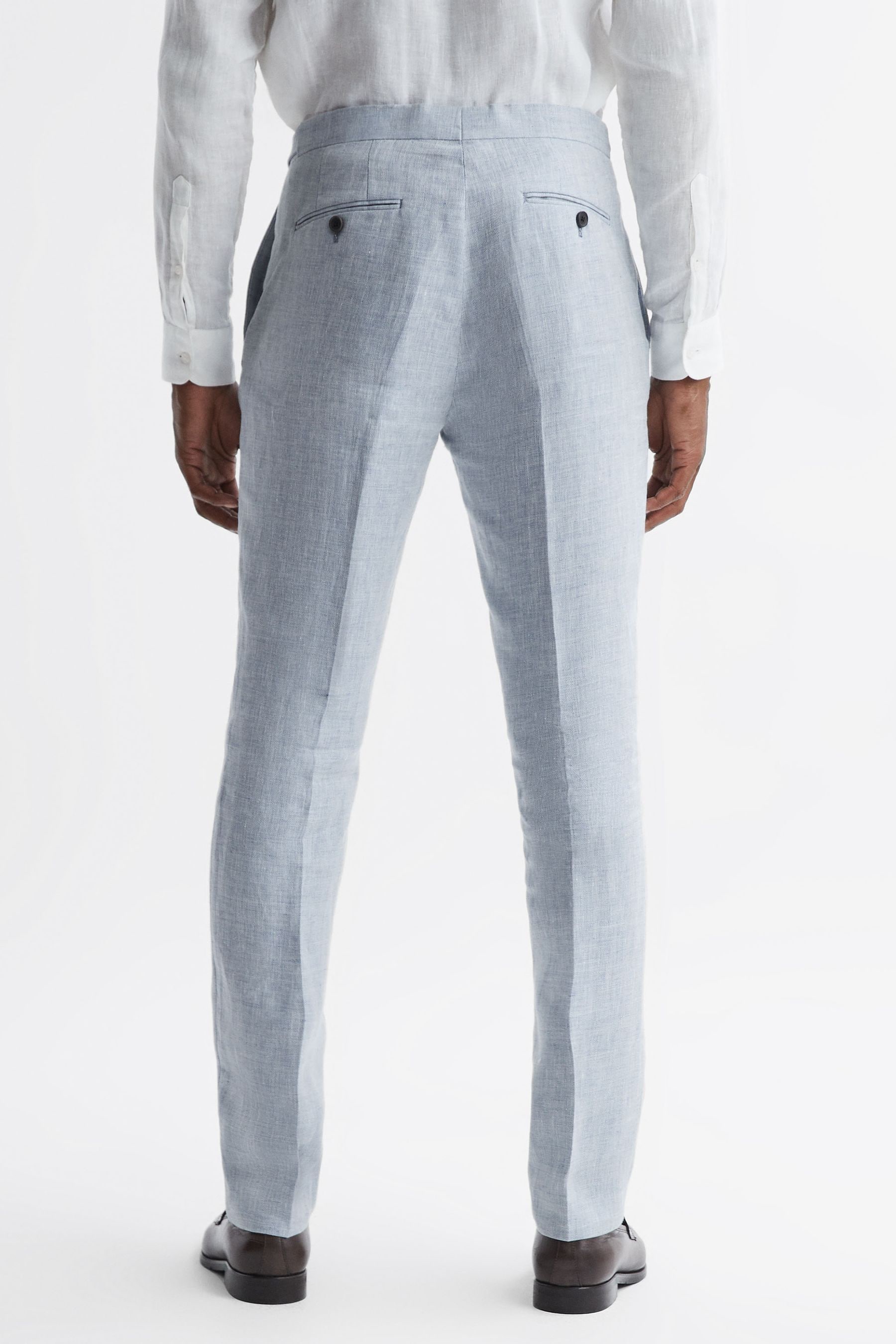 Slim fit discount linen trousers