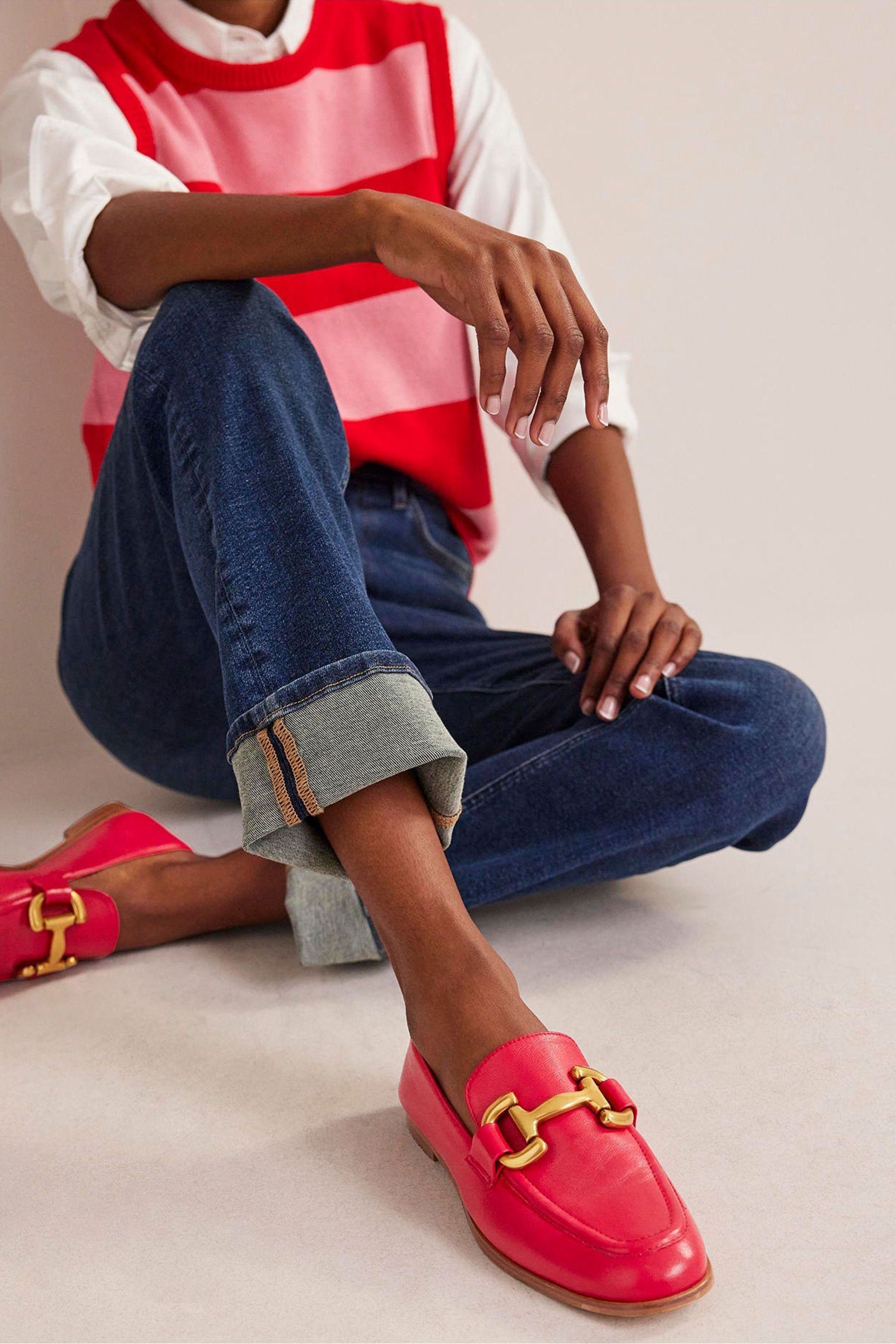 Red loafers womens uk hotsell