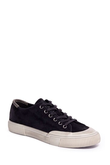 AllSaints Black Rigg Ramskull Lace-Up Canvas Shoes